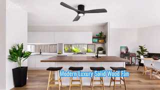 LED আলো সহ আধুনিক 52 ইঞ্চি সলিড কাঠের সিলিং ফ্যান