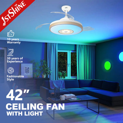 কেনা লুকানো ব্লেড এবং 110-240V/50Hz-60Hz এসি মোটর সহ মাল্টি কালার নাইট লাইট সিলিং ফ্যান অনলাইনে উৎপাদন