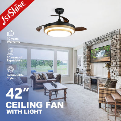 কেনা 42' 'ডিমমেবল LED লাইট AMD ডিসি মোটর সঙ্গে retractable সিলিং ফ্যান অনলাইনে উৎপাদন