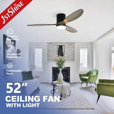 কেনা কম শব্দ 35W আলংকারিক কঠিন কাঠ ফ্লাশ মাউন্ট LED আলো সঙ্গে ছাদ ফ্যান অনলাইনে উৎপাদন