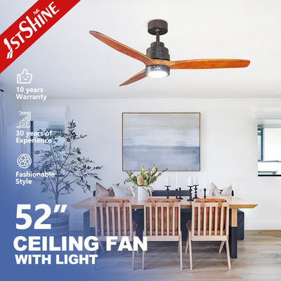 কেনা Remote Control 52 Inch Solid Wood LED Ceiling Fan with Light and Decorative LED Design অনলাইনে উৎপাদন