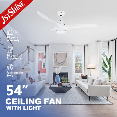 কেনা শক্তি সঞ্চয় 52 ইঞ্চি সাদা সিলিং ফ্যান 3CLR LED আলো এবং 3 ABS প্লাস্টিক ব্লেড সঙ্গে অনলাইনে উৎপাদন