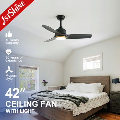 কেনা 42-Inch Modern Matte Black DC Ceiling Fan With LED Light For Bedroom অনলাইনে উৎপাদন