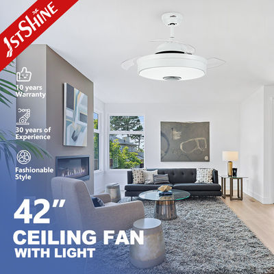 Hidden Blades Ceiling Fan with 5 Speeds and Modern Design in Black/White/Multi Colors