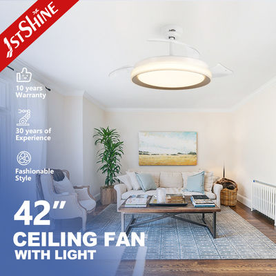 ভালো দাম বাড়ি হোটেল অফিস এলইডি সিলিং ফ্যান প্রত্যাহারযোগ্য পিসি ব্লেড এবং 3000K/4000K/6000K এলইডি আলো অনলাইন