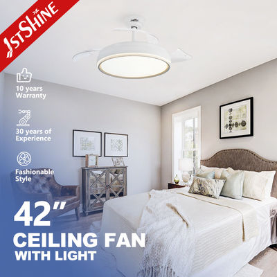 ভালো দাম সমসাময়িক নকশা 6 স্পিড LED সিলিং ফ্যান লুকানো ব্লেড সহ 42 ইঞ্চি স্পেস সেভার অনলাইন