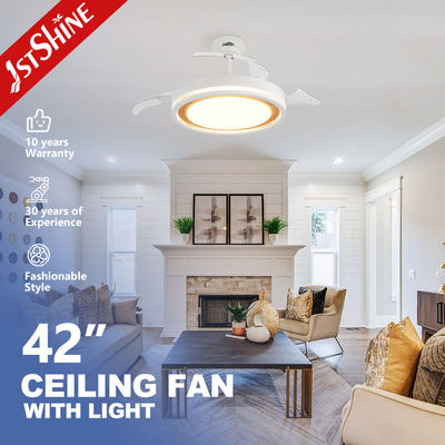 ভালো দাম সাদা রঙের লুকানো ব্লেড এবং পিসি ব্লেড সহ স্ট্যান্ডার্ড উইন্ড মডার্ন স্টাইলের এলইডি সিলিং ফ্যান অনলাইন