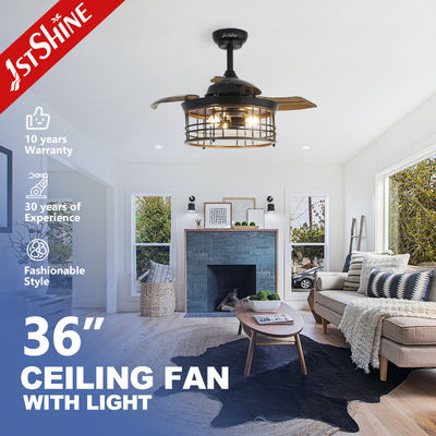 ভালো দাম এলইডি লাইট সোর্স ৩৬-ইঞ্চি সিলিং ফ্যান, প্রত্যাহারযোগ্য ব্লেড এবং ১০০% কপার মোটর সহ অনলাইন