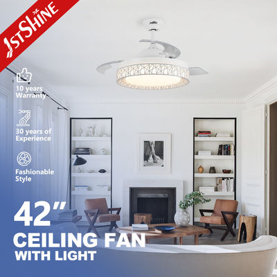 High Lumen LED Ceiling Fan with Hidden Blades Modern Design Style Support Dimmer Yes