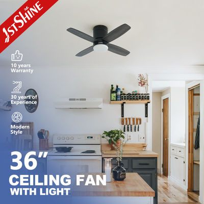 হালকা সঙ্গে 1stshine LED সিলিং ফ্যান ছোট 36 ইঞ্চি ফ্লাশ মাউন্ট বিপরীতমুখী MDF ব্লেড