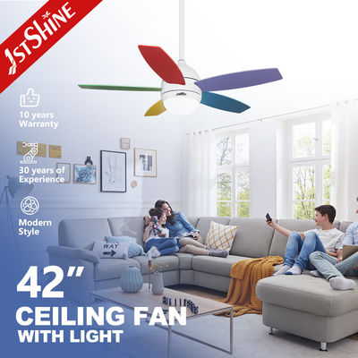 OEM 5 রঙিন MDF ব্লেড সহ আধুনিক সিলিং ফ্যান লাইট সহ এসি মোটর