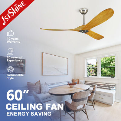 5 Speed Choice Remote Control Wood Ceiling Fan for Indoor Villa Energy Efficiency