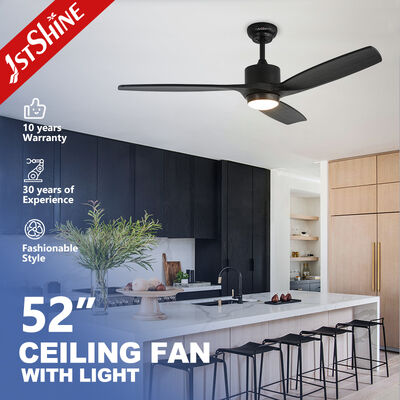 52 Inch Solid Wood Blades DC Motor Decorative Ceiling Fan with LED Light