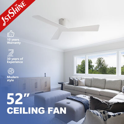 52 Inch Low Profile Ceiling Fan with DC Motor and Flush Mounted Design for Low Ceilings
