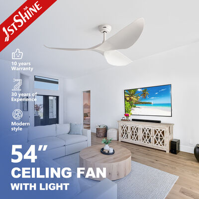 ভালো দাম 54 Inch White ABS Ceiling Fan Without Light with DC Motor for Large Airflow in Contemporary Design অনলাইন